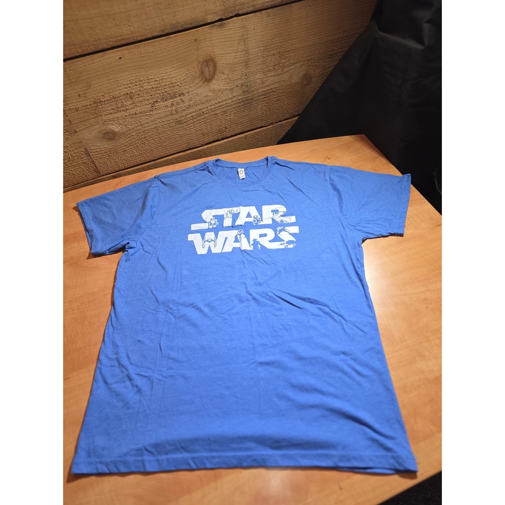 Star Wars Graphic T-Shirt Mens‎ XL Blue Heather Circle Clothing Character Logo